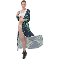 Green Leaves Maxi Chiffon Beach Wrap by goljakoff