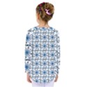 Azulejo style blue tiles Kids  Long Sleeve Tee View2