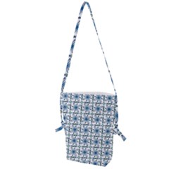 Azulejo Style Blue Tiles Folding Shoulder Bag by MintanArt