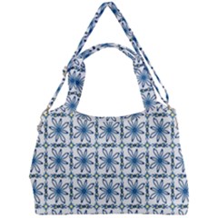 Azulejo Style Blue Tiles Double Compartment Shoulder Bag by MintanArt