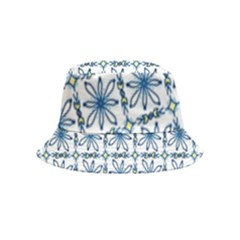 Azulejo Style Blue Tiles Inside Out Bucket Hat (kids) by MintanArt