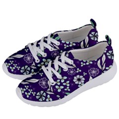 Floral Blue Pattern Women s Lightweight Sports Shoes