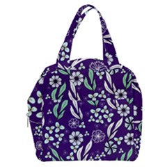 Floral Blue Pattern Boxy Hand Bag