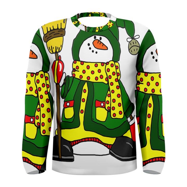 Christmas Snowman  Men s Long Sleeve Tee