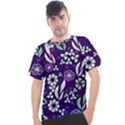 Floral blue pattern  Men s Sport Top View1