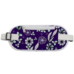 Floral Blue Pattern  Rounded Waist Pouch by MintanArt