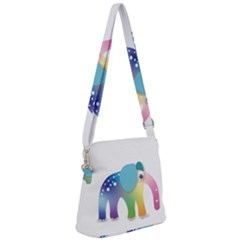 Illustrations Elephant Colorful Pachyderm Zipper Messenger Bag by HermanTelo