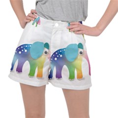 Illustrations Elephant Colorful Pachyderm Ripstop Shorts