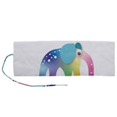 Illustrations Elephant Colorful Pachyderm Roll Up Canvas Pencil Holder (m) by HermanTelo