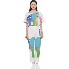 Illustrations Elephant Colorful Pachyderm Batwing Lightweight Jumpsuit