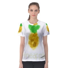 Pineapple Fruit Watercolor Painted Women s Sport Mesh Tee