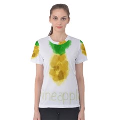 Pineapple Fruit Watercolor Painted Women s Cotton Tee