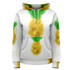 Pineapple Fruit Watercolor Painted Women s Pullover Hoodie by Mariart