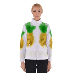 Pineapple Fruit Watercolor Painted Winter Jacket by Mariart