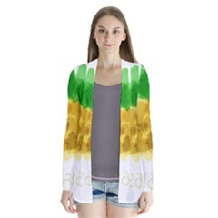 Pineapple Fruit Watercolor Painted Drape Collar Cardigan