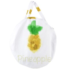 Pineapple Fruit Watercolor Painted Giant Round Zipper Tote