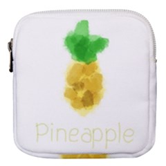 Pineapple Fruit Watercolor Painted Mini Square Pouch by Mariart