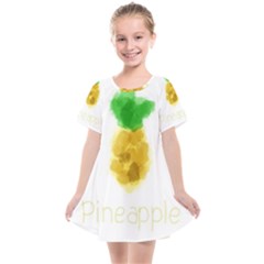 Pineapple Fruit Watercolor Painted Kids  Smock Dress