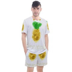 Pineapple Fruit Watercolor Painted Men s Mesh Tee And Shorts Set