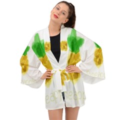 Pineapple Fruit Watercolor Painted Long Sleeve Kimono