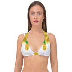 Pineapple Fruit Watercolor Painted Double Strap Halter Bikini Top by Mariart