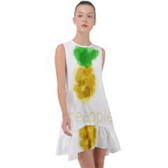 Pineapple Fruit Watercolor Painted Frill Swing Dress
