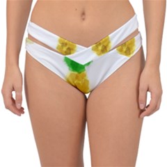 Pineapple Fruit Watercolor Painted Double Strap Halter Bikini Bottom