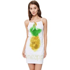 Pineapple Fruit Watercolor Painted Summer Tie Front Dress