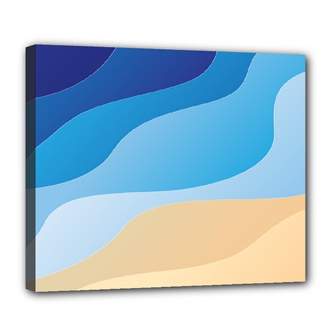 Illustrations Waves Line Rainbow Deluxe Canvas 24  X 20  (stretched)