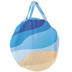 Illustrations Waves Line Rainbow Giant Round Zipper Tote