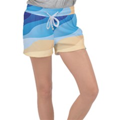 Illustrations Waves Line Rainbow Velour Lounge Shorts by Alisyart