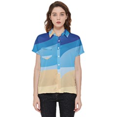 Illustrations Waves Line Rainbow Short Sleeve Pocket Shirt