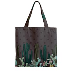 Cactus Plant Green Nature Cacti Zipper Grocery Tote Bag