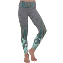 Cactus Plant Green Nature Cacti Kids  Lightweight Velour Classic Yoga Leggings by Mariart