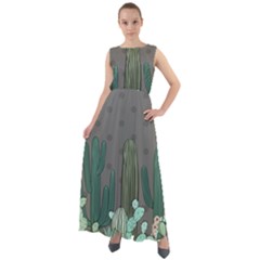 Cactus Plant Green Nature Cacti Chiffon Mesh Boho Maxi Dress by Mariart