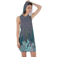 Cactus Plant Green Nature Cacti Racer Back Hoodie Dress