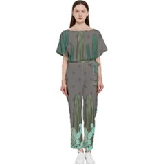 Cactus Plant Green Nature Cacti Batwing Lightweight Jumpsuit