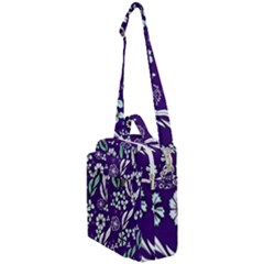 Floral Blue Pattern  Crossbody Day Bag by MintanArt