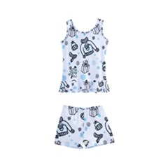 Winter story patern Kids  Boyleg Swimsuit