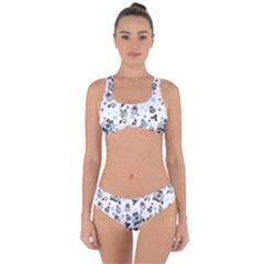 Winter story patern Criss Cross Bikini Set