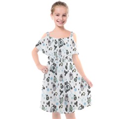 Winter story patern Kids  Cut Out Shoulders Chiffon Dress