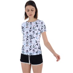 Winter story patern Back Circle Cutout Sports Tee