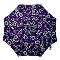 Floral Blue Pattern  Hook Handle Umbrellas (medium)