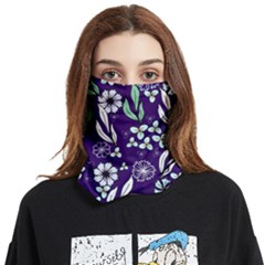 Floral Blue Pattern  Face Covering Bandana (two Sides)