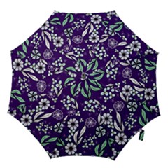 Floral Blue Pattern  Hook Handle Umbrellas (medium) by MintanArt