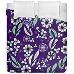 Floral Blue Pattern  Duvet Cover Double Side (california King Size) by MintanArt