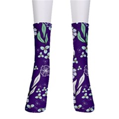 Floral Blue Pattern  Men s Crew Socks by MintanArt