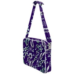 Floral Blue Pattern  Cross Body Office Bag by MintanArt