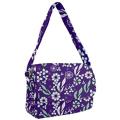 Floral Blue Pattern  Courier Bag by MintanArt