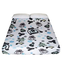 Winter Story Patern Fitted Sheet (king Size) by MintanArt